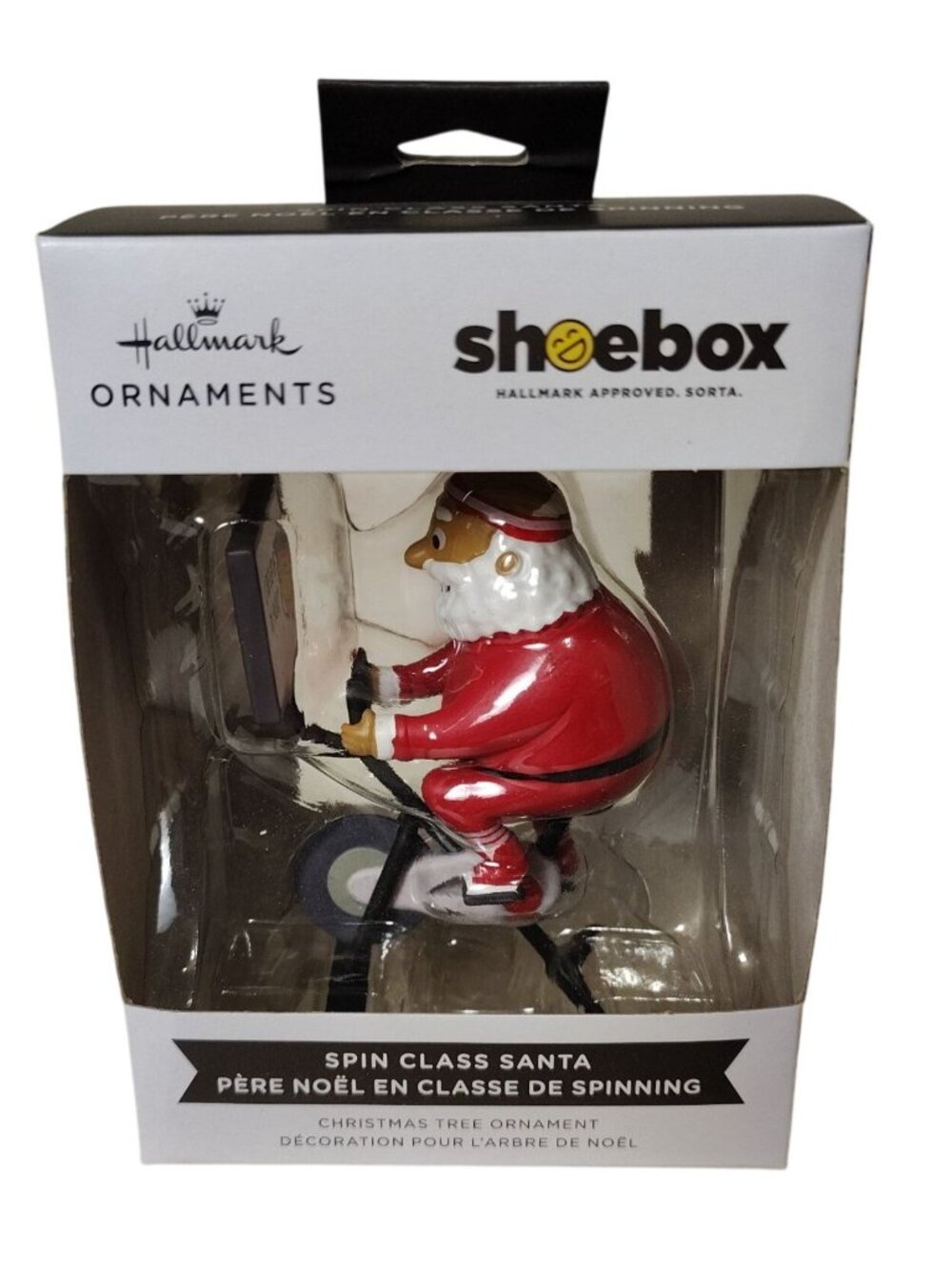 Hallmark Shoebox Spin Class Santa Christmas Tree Ornament Cycling Decoration